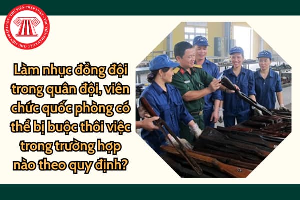 Làm nhục đồng đội trong quân đội, viên chức quốc phòng có thể bị buộc thôi việc trong trường hợp nào theo quy định?