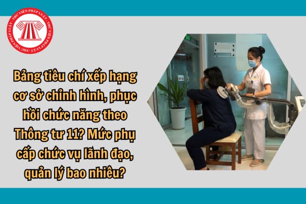 Bảng tiêu chí xếp hạng cơ sở chỉnh hình, phục hồi chức năng theo Thông tư 11? Mức phụ cấp chức vụ lãnh đạo, quản lý bao nhiêu?