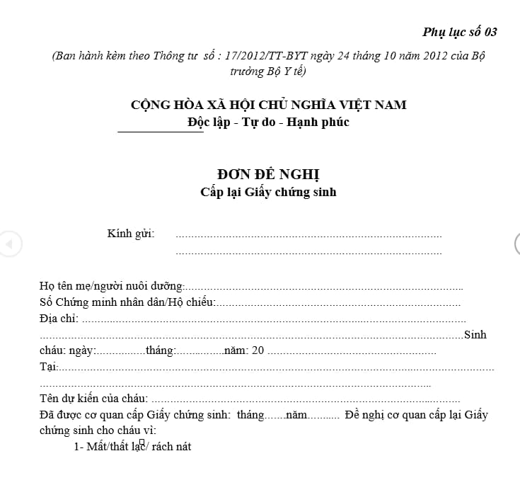 tờ khai 03