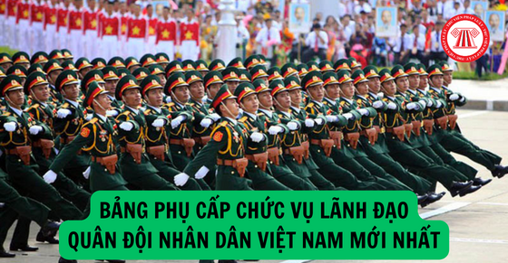 Bảng phụ cấp chức vụ lãnh đạo Quân đội nhân dân Việt Nam mới nhất