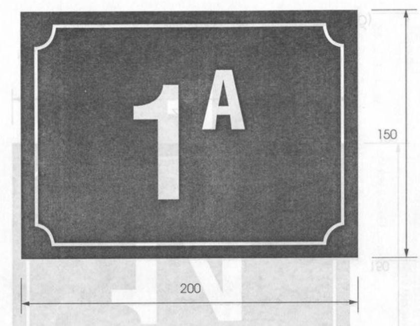 Mẫu biển số nhà mặt đường (có 1 chữ số và 1 chữ cái)