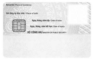 Mặt sau thẻ căn cước cấp cho công dân Việt Nam dưới 06 tuổi