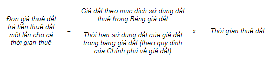 Cách tính đơn giá thuê đất mới nhất