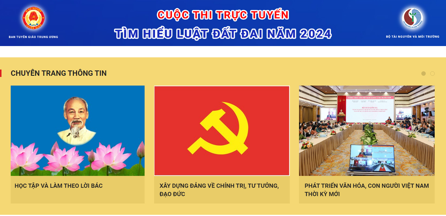 Cuộc thi trực tuyến tìm hiểu Luật Đất đai năm 2024 kết thúc vào ngày nào?