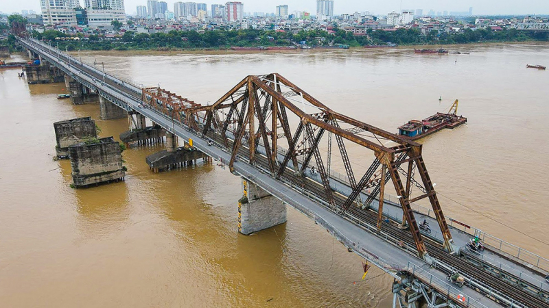 Thông báo về cấm đi lại trên cầu Long Biên từ 15 giờ ngày 10 tháng 9 năm 2024 