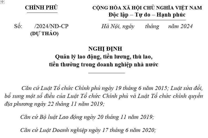 Đã có dự thảo Nghị định về tiền lương, tiền thưởng trong doanh nghiệp nhà nước