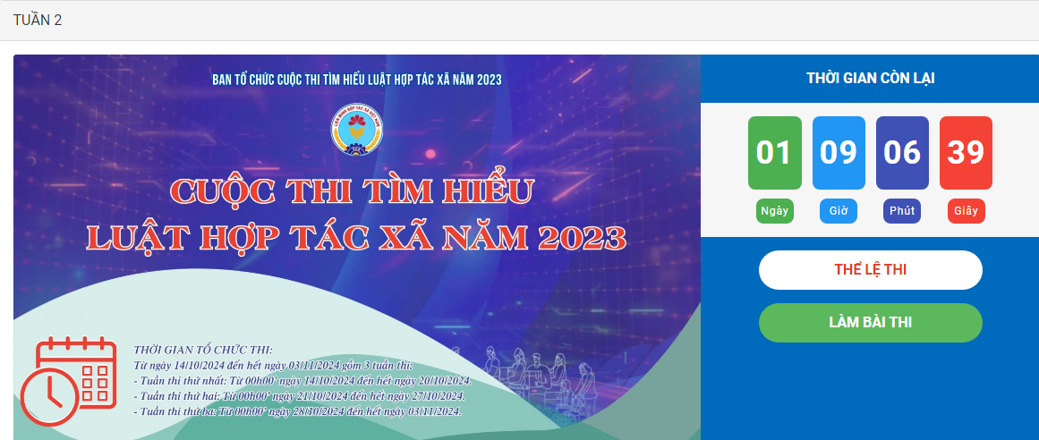 Câu hỏi kèm đáp án tuần 2 Cuộc thi tìm hiểu Luật Hợp tác xã năm 2023 tỉnh Bình Phước