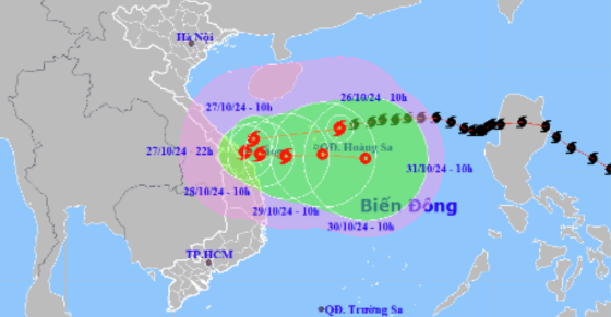 Tin bão khẩn cấp – bão số 6 (Trà Mi) ngày 26/10 cập nhật mới nhất