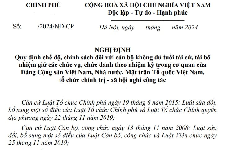 Dự thảo Nghị định liên quan đến lương hưu của cán bộ không đủ tuổi tái cử, tái bổ nhiệm