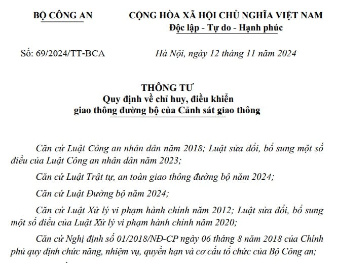 Đã có Thông tư 69/2024 về chỉ huy, điều khiển giao thông đường bộ của CSGT