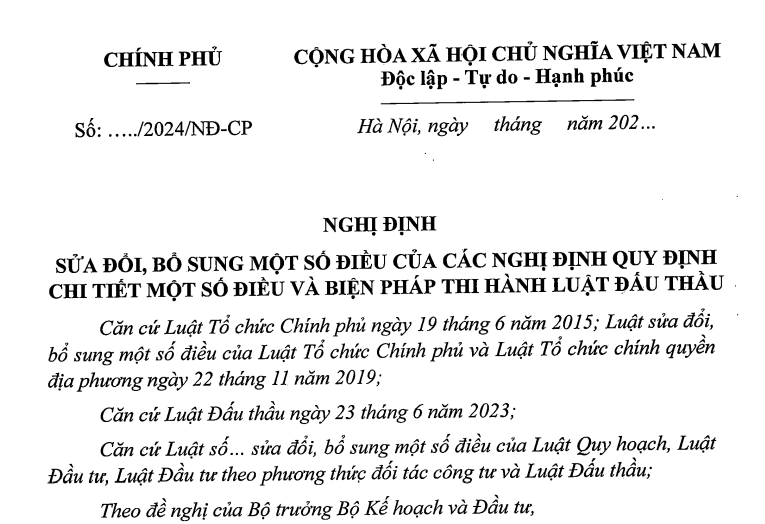 Đề xuất sửa Nghị định 23, Nghị định 24 hướng dẫn Luật Đấu thầu