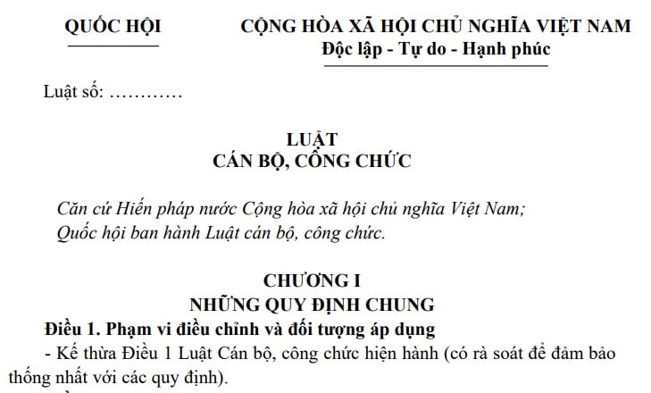 Đã có Đề cương Luật Cán bộ, công chức (sửa đổi)