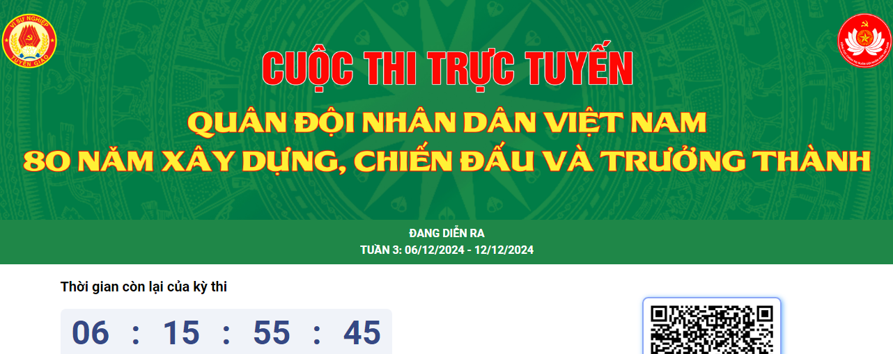 Đáp án tuần 3 Cuộc thi trực tuyến Quân đội Nhân dân Việt Nam 80 năm xây dựng, chiến đấu và trưởng thành