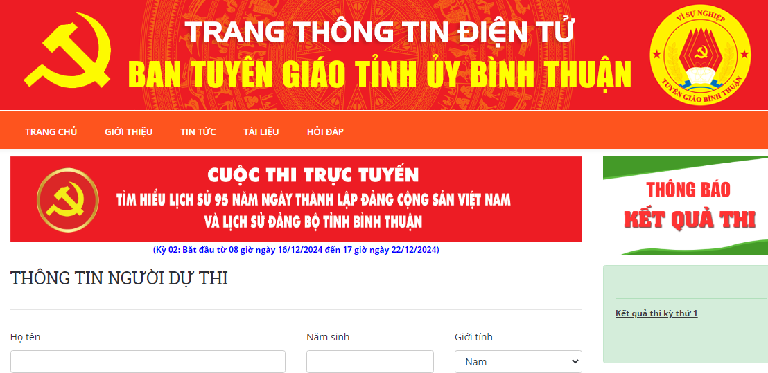 Đáp án kỳ 2 Cuộc thi tìm hiểu lịch sử 95 năm Ngày thành lập Đảng Cộng sản Việt Nam và lịch sử Đảng bộ tỉnh Bình Thuận năm 2024