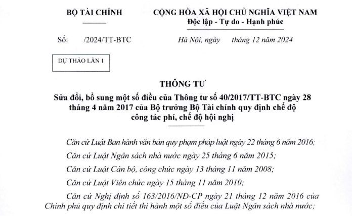 Dự kiến sửa nhiều nội dung Thông tư 40 công tác phí