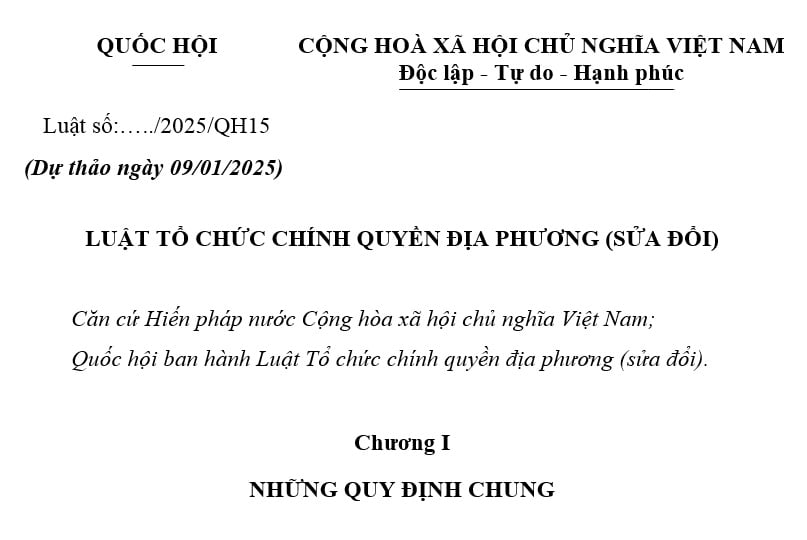 Cập nhật mới Dự thảo Luật Tổ chức chính quyền địa phương (sửa đổi)