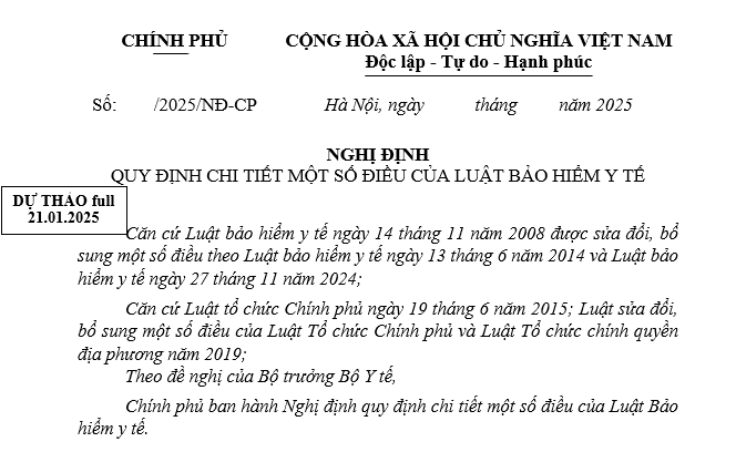 Đã có dự thảo Nghị định mới hướng dẫn Luật Bảo hiểm y tế