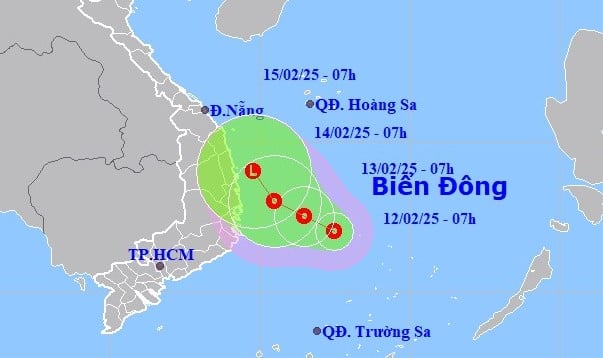 Thông tin về áp thấp nhiệt đới trên Biển Đông