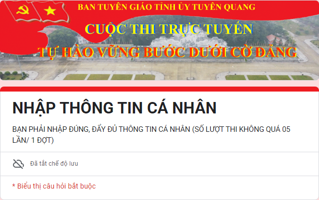 Đáp án đợt 2 Cuộc thi trực tuyến Tự hào vững bước dưới cờ Đảng tỉnh Tuyên Quang