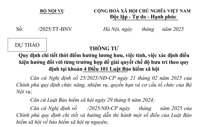 Đã có dự thảo Thông tư quy định thời điểm hưởng lương hưu với BHXH tự nguyện