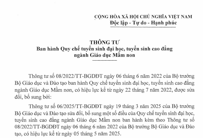 VBHN Thông tư về Quy chế tuyển sinh đại học mới nhất