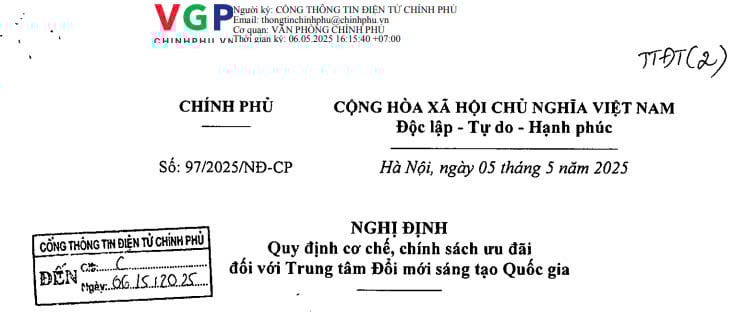 Đã có Nghị định 97/2025/NĐ-CP về chính sách ưu đãi cho Trung tâm Đổi mới sáng tạo Quốc gia