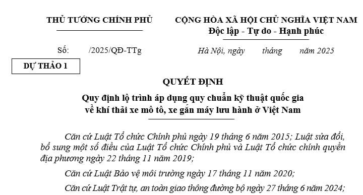 Đã có lộ trình kiểm định khí thải xe máy lưu hành tại Việt Nam (Dự kiến)