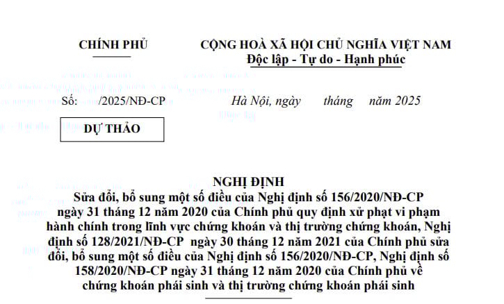 Đã có dự thảo Nghị định sửa đổi mức xử phạt vi phạm hành chính trong lĩnh vực chứng khoán