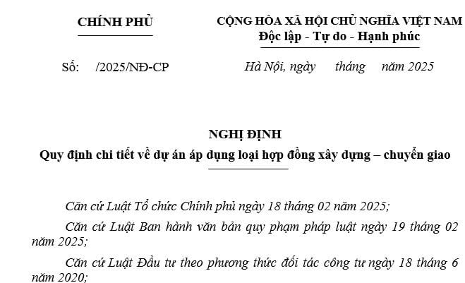 Đã có dự thảo Nghị định về dự án áp dụng loại hợp đồng BT