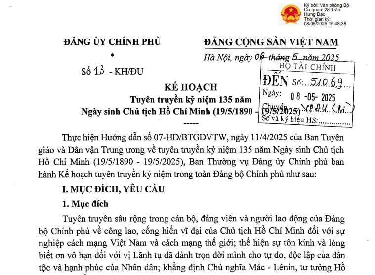 Kế hoạch 13: Tuyên truyền kỷ niệm 135 năm Ngày sinh nhật Chủ tịch Hồ Chí Minh (19/5/1890 – 19/5/2025)