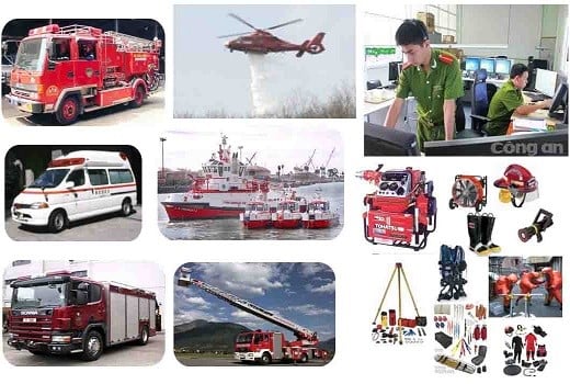 Các phương tiện phòng cháy chữa cháy và cứu hộ cứu nạn (Phụ lục IV Nghị định 105)