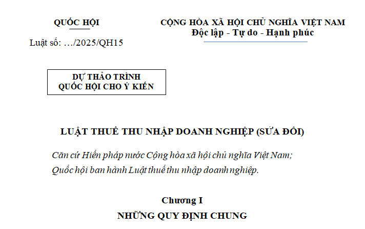 Đã có dự thảo Luật Thuế thu nhập doanh nghiệp sửa đổi mới nhất (bản trình Quốc hội)