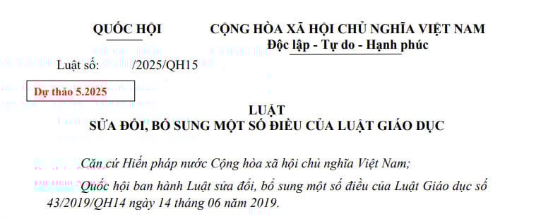 Đã có dự thảo Luật sửa đổi Luật Giáo dục mới nhất (Dự thảo 5)
