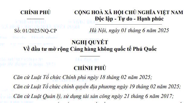 Đã có Nghị quyết 01/2025/NQ-CP về đầu tư mở rộng Cảng hàng không quốc tế Phú Quốc