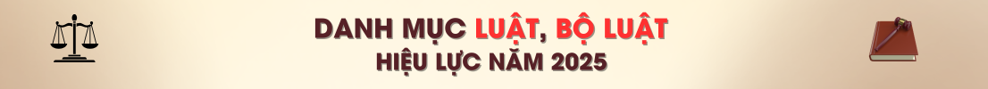 Danh mục Luật, Bộ luật hiệu lực năm 2025 tại Việt Nam