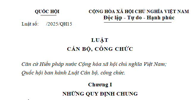 Cập nhật dự thảo Luật Cán bộ công chức 2025 mới nhất