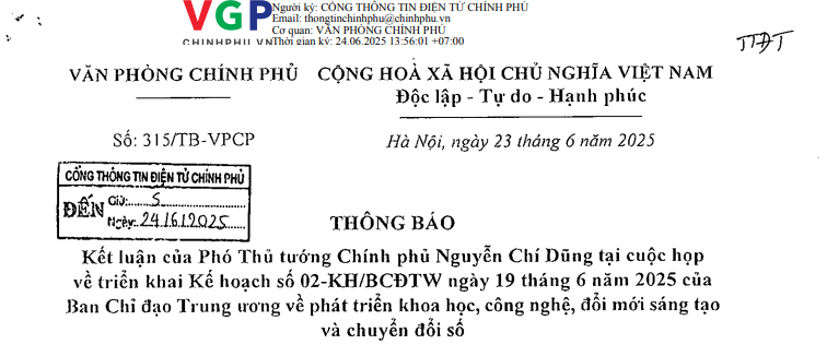 Thông báo 315: Chính thức đóng giao diện Cổng Dịch vụ công cấp tỉnh từ 1/7/2025