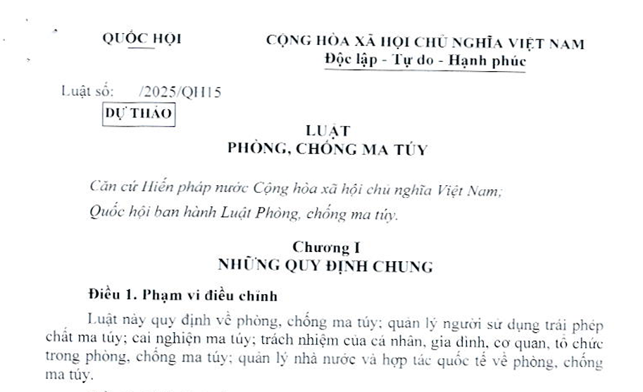 Đã có dự thảo Luật Phòng chống ma túy (sửa đổi)
