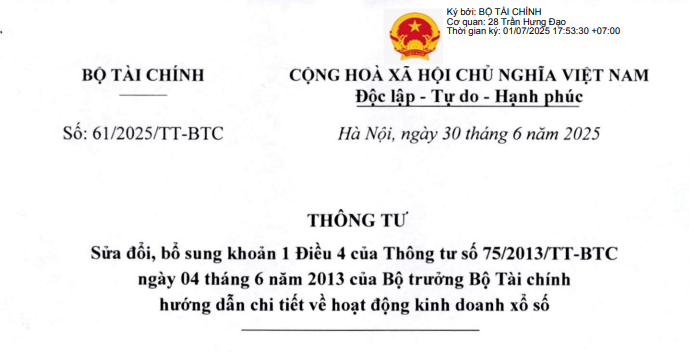 Chính thức điều chỉnh địa bàn xổ số kiến thiết toàn quốc từ 01/7/2025