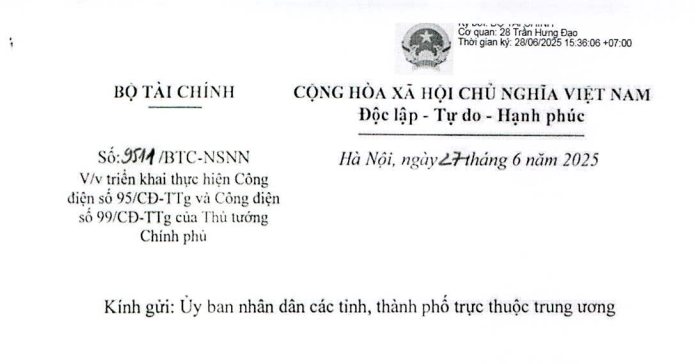 Công văn 9511: Hướng dẫn vận hành mô hình tổ chức chính quyền địa phương 02 cấp theo Công điện 95, 99