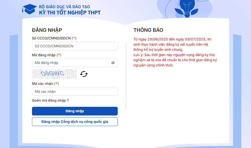 Link tra cứu điểm thi tốt nghiệp THPT 2025