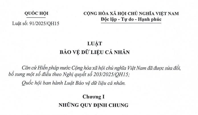 Đã có Luật Bảo vệ dữ liệu cá nhân 2025 Luật số 91/2025/QH15