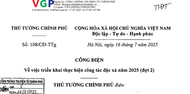 Chỉ đạo mới của Thủ tướng Chính phủ về công tác đặc xá năm 2025 (đợt 2) theo Công điện 108/CĐ-TTg