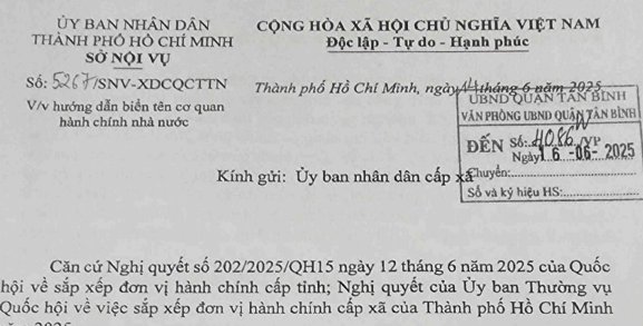 Công văn 5267: Hướng dẫn biển tên cơ quan hành chính nhà nước theo chính quyền địa phương 02 cấp tại TPHCM
