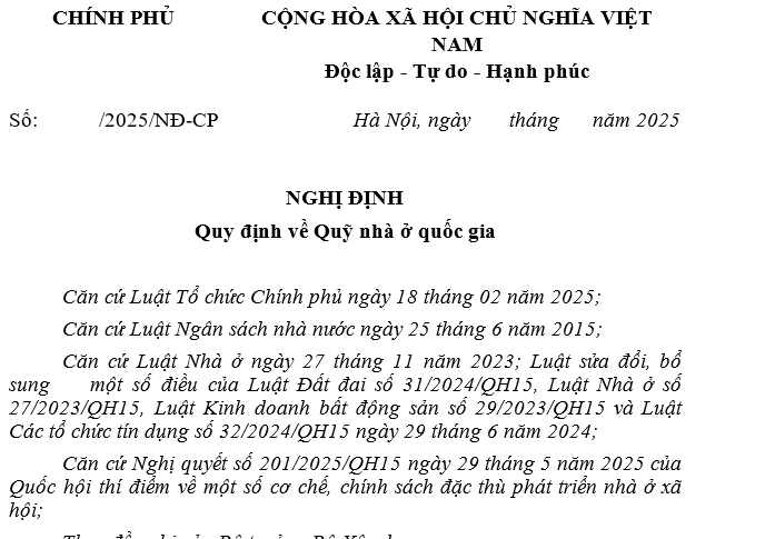 Đã có dự thảo Nghị định Quy định về Quỹ nhà ở quốc gia