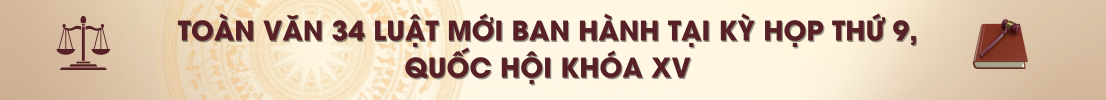 Toàn văn 34 Luật mới ban hành tại Kỳ họp thứ 9, Quốc hội khóa XV