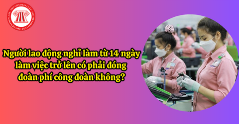 Người lao động nghỉ làm từ 14 ngày làm việc trở lên có phải đóng đoàn phí công đoàn không?