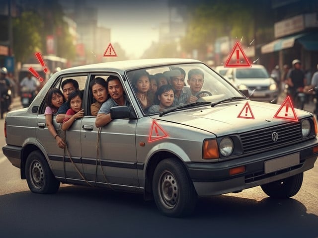 Năm 2026, xe ô tô 4 chỗ chở 5 người có bị phạt không?