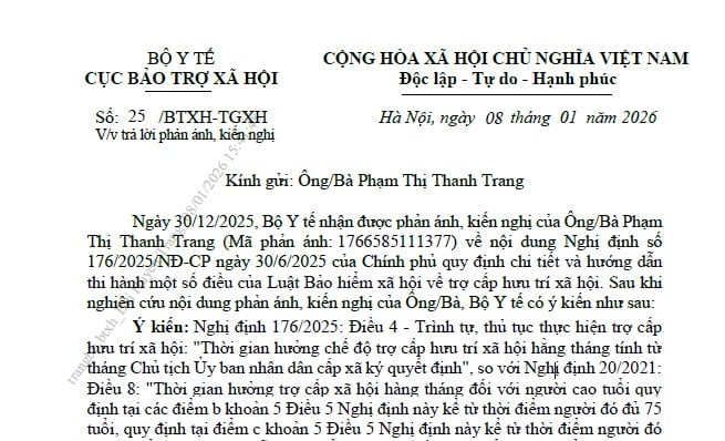 Công văn 25/BTXH-TGXH hướng dẫn thời gian hưởng hưu trí xã hội