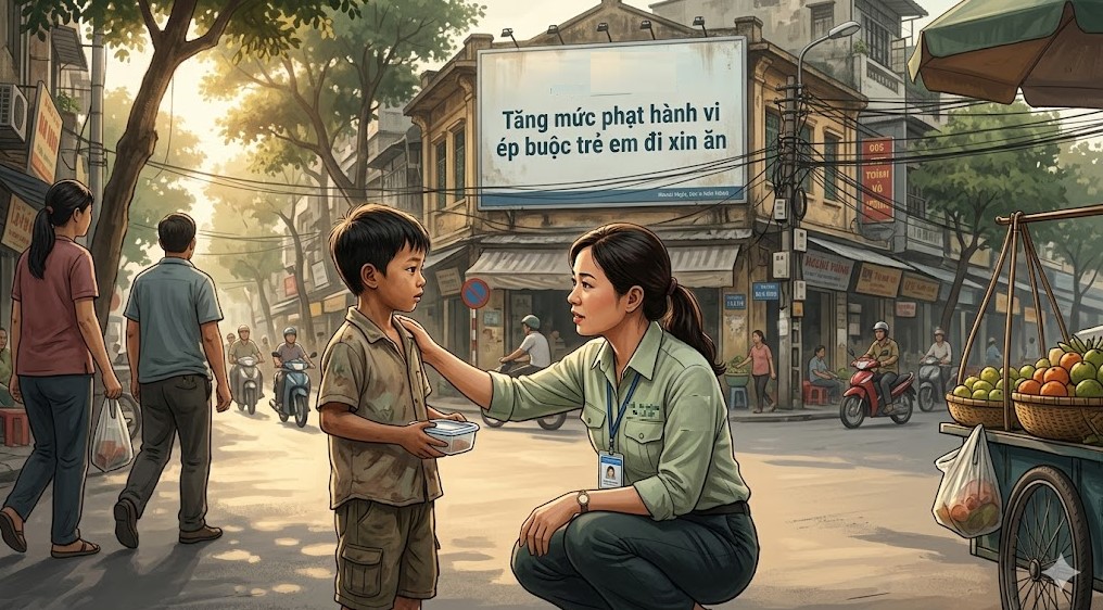 Tăng mức phạt hành vi ép buộc trẻ em đi xin ăn lên đến 40 triệu đồng từ 16/5/2026